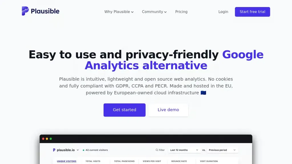Plausible screenshot